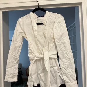 Tibi tie front button down top size 4/6